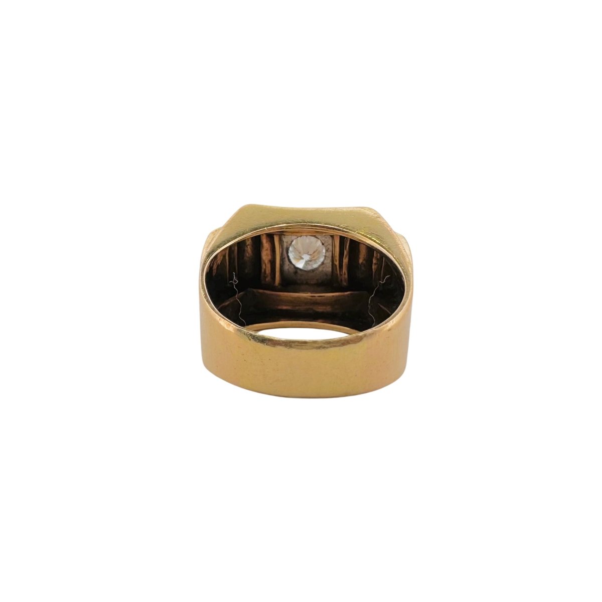 Bague Chevalière en or jaune et diamant - Castafiore