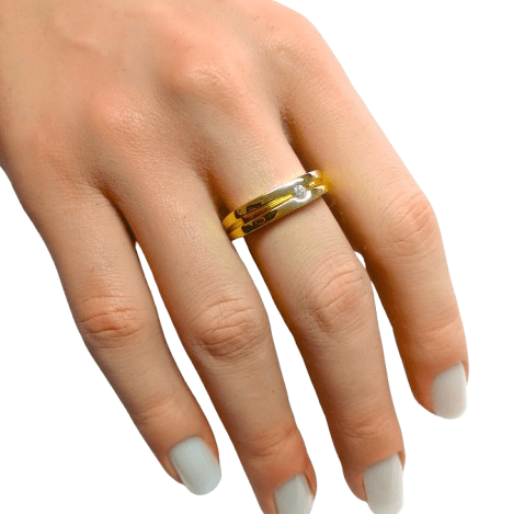 Bague Chevalière en or jaune et diamant - Castafiore