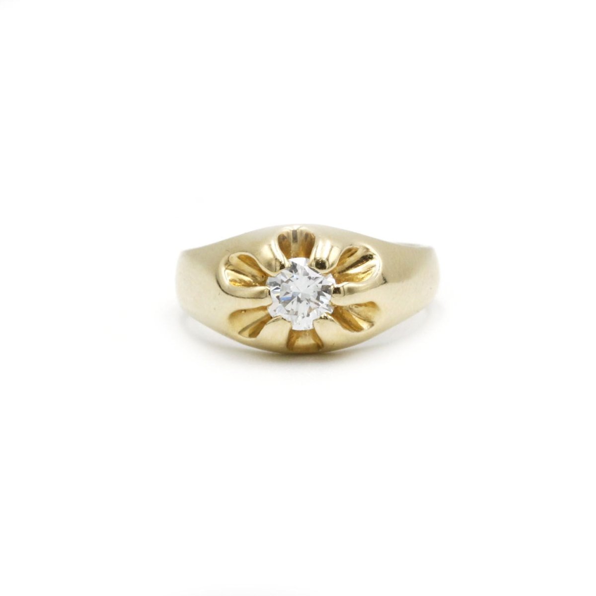 Bague Chevalière en or jaune et diamant - Castafiore