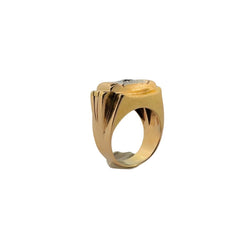 Bague Chevalière en or jaune et diamant - Castafiore