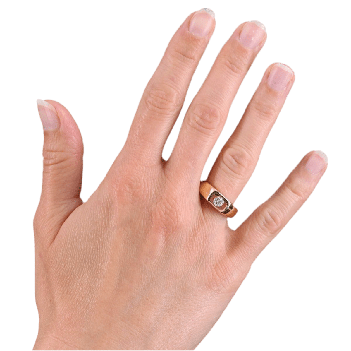 Bague Chevalière en or jaune et diamant - Castafiore