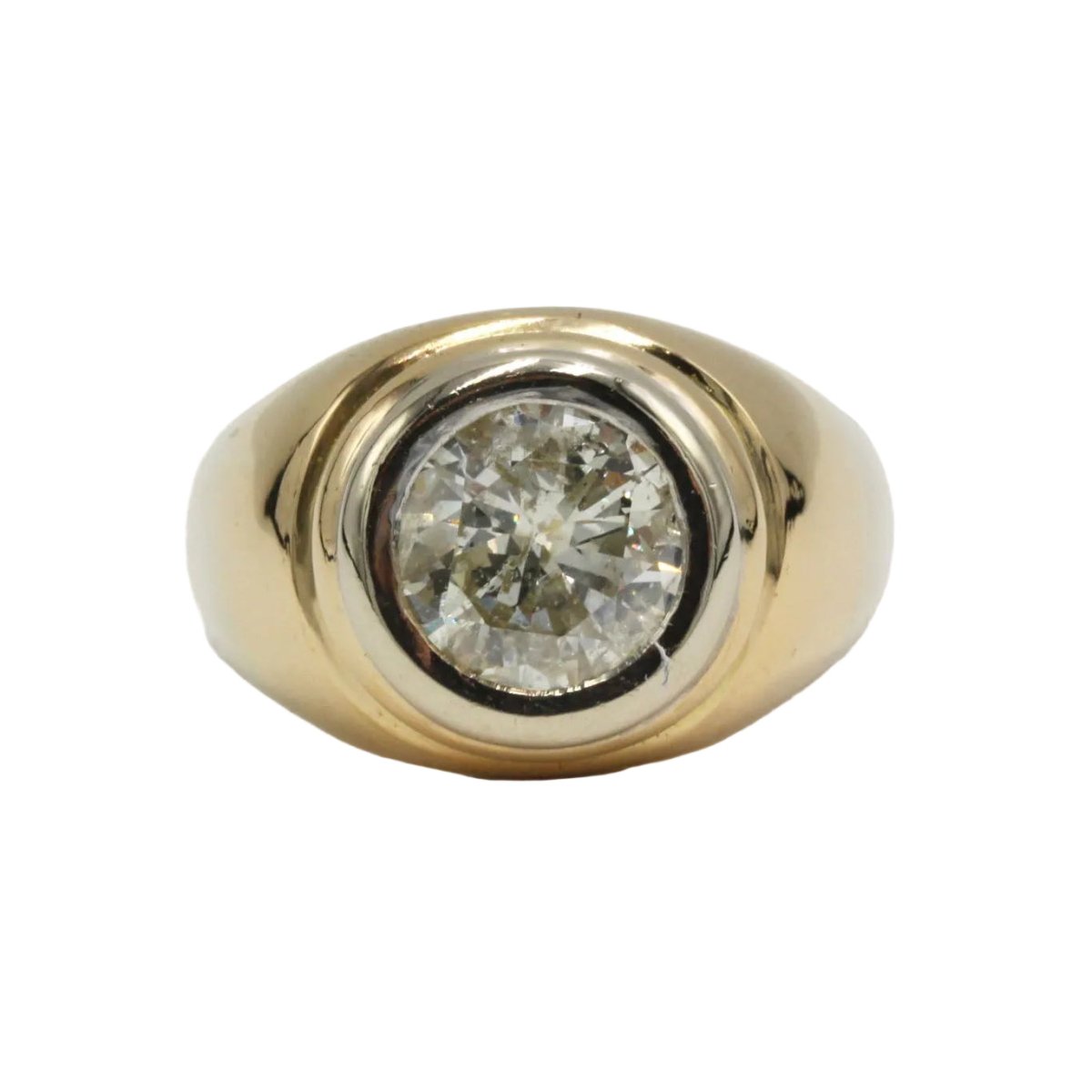 Bague Chevalière en or jaune et diamant - Castafiore