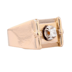 Bague Chevalière en or jaune et diamant - Castafiore