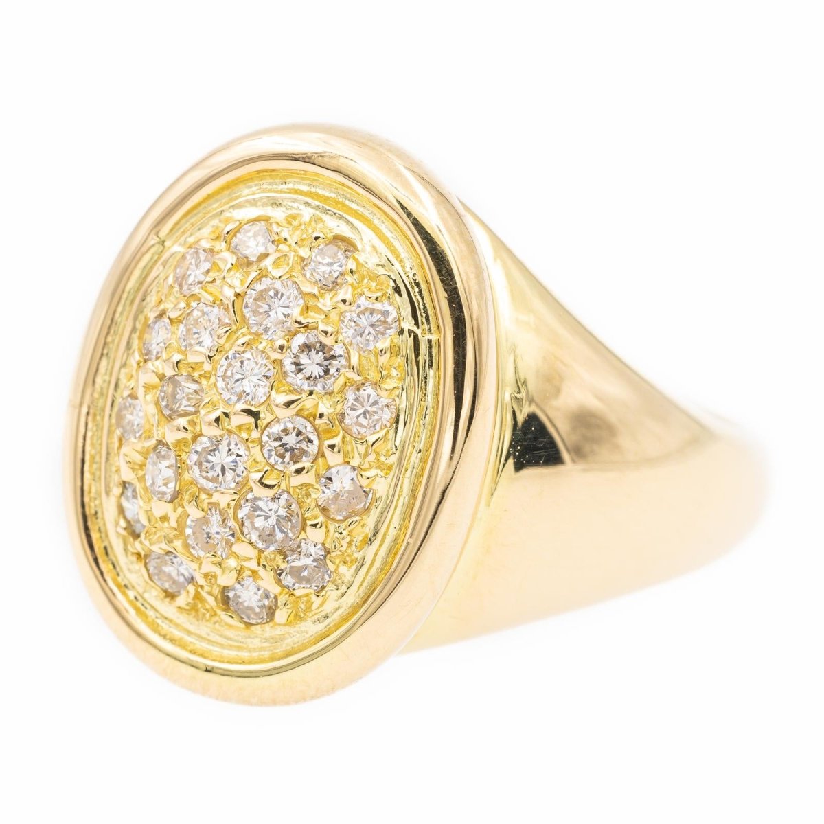 Bague Chevalière en or jaune et diamant - Castafiore