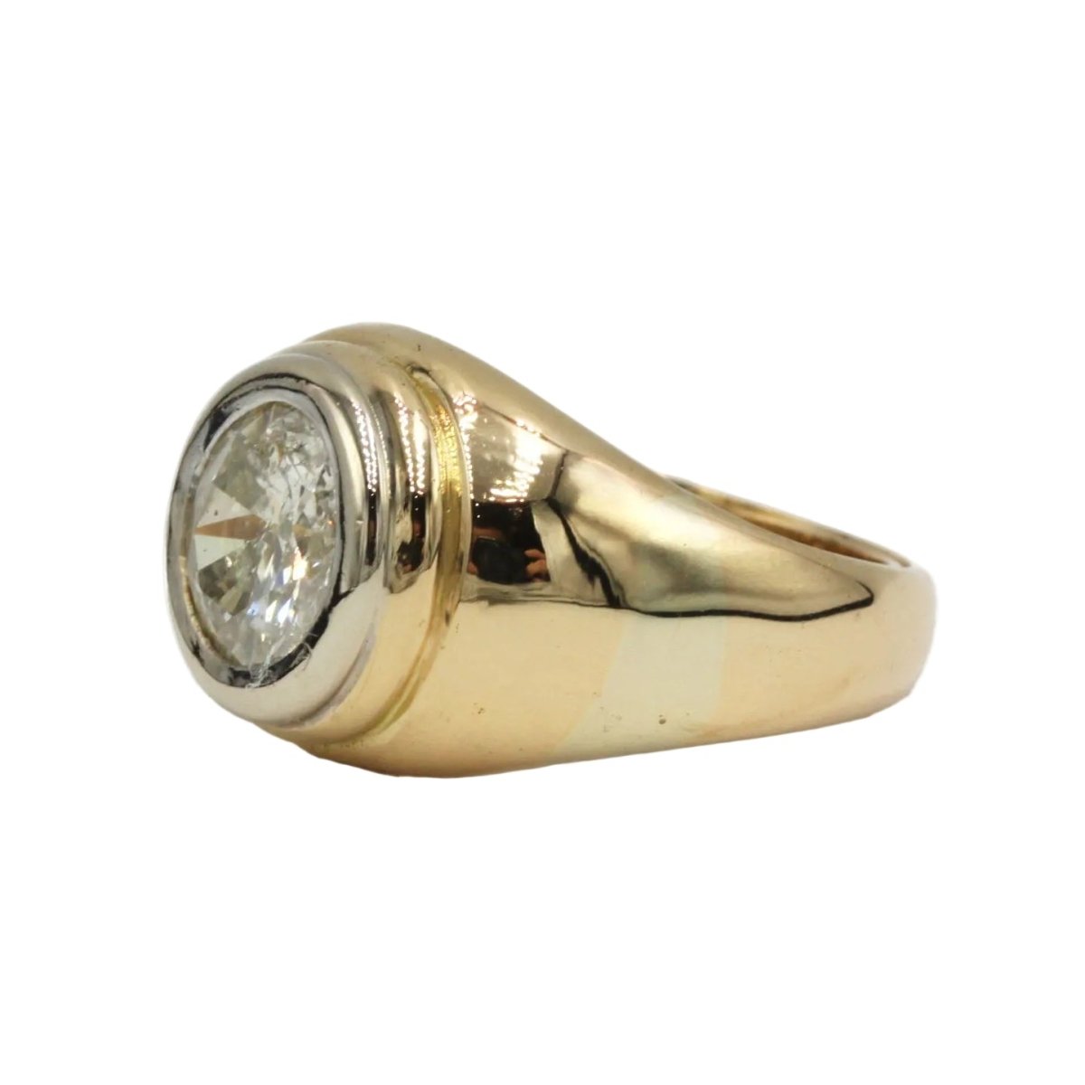 Bague Chevalière en or jaune et diamant - Castafiore