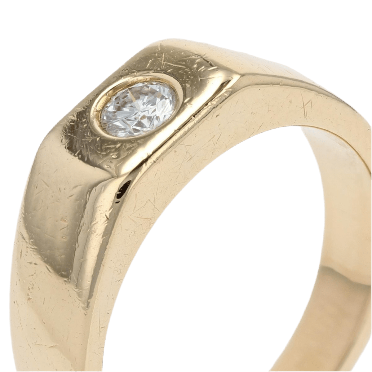 Bague Chevalière en or jaune et diamant - Castafiore