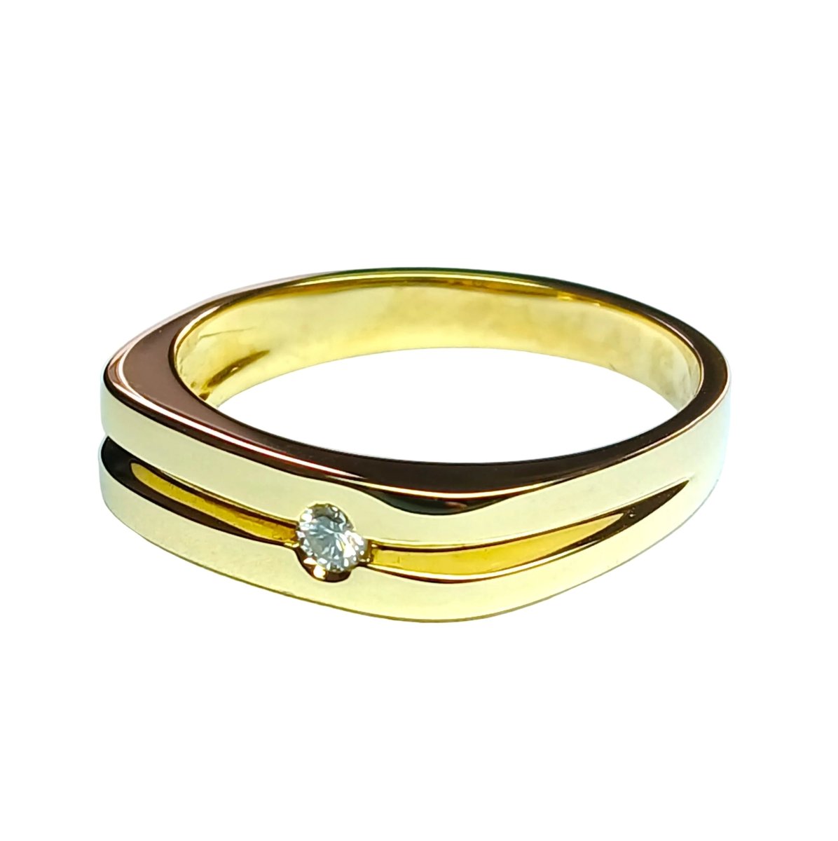 Bague Chevalière en or jaune et diamant - Castafiore