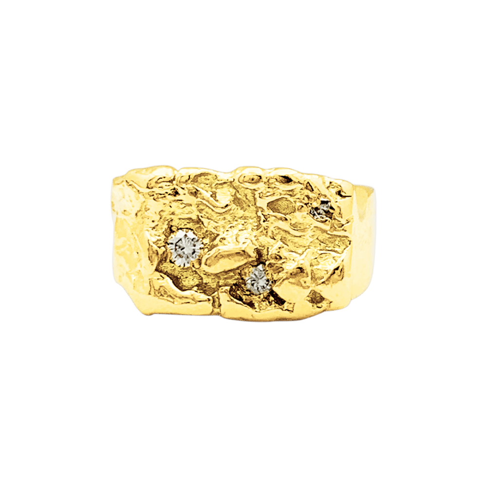 Bague Chevalière en or jaune et diamants - Castafiore