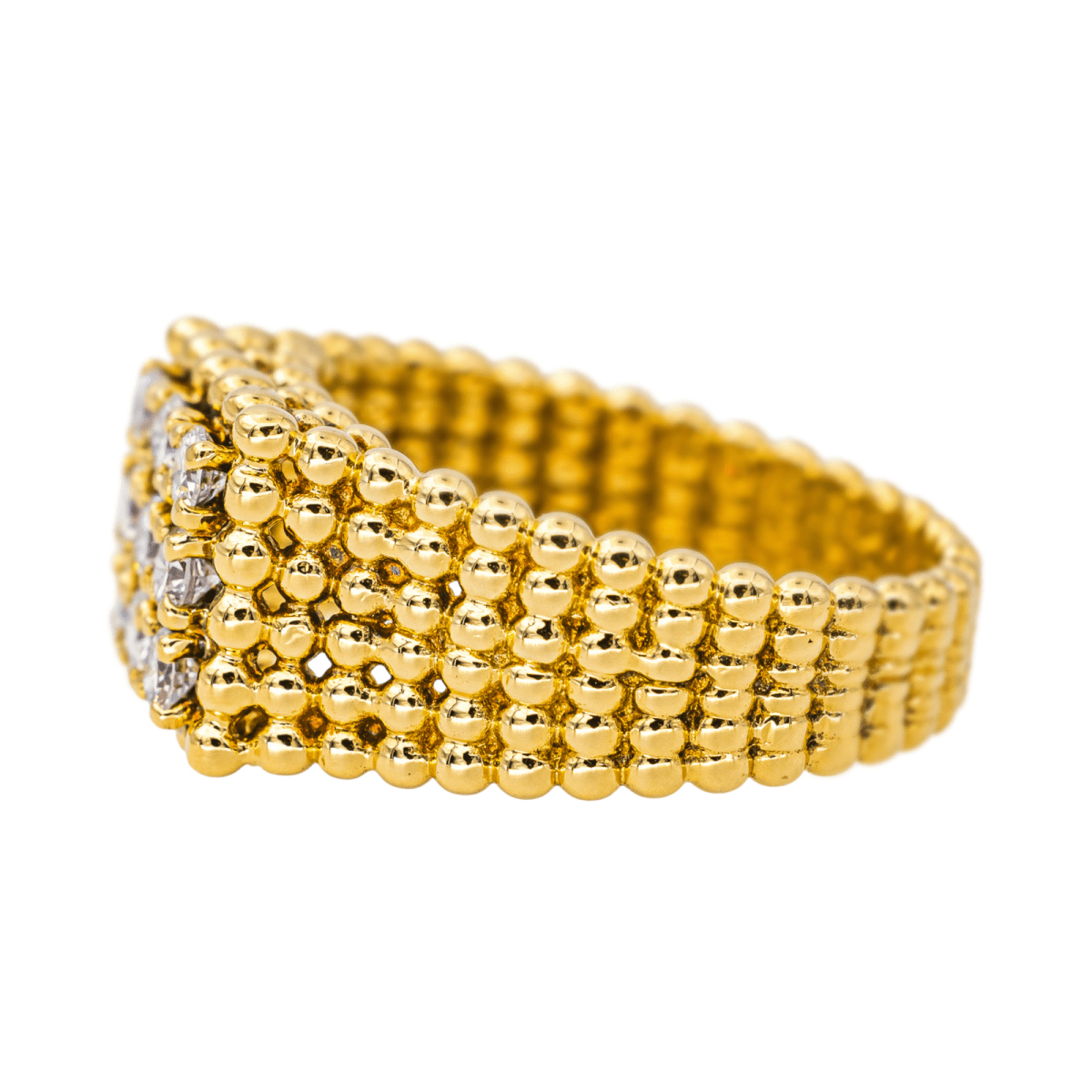 Bague Chevalière en or jaune et diamants - Castafiore