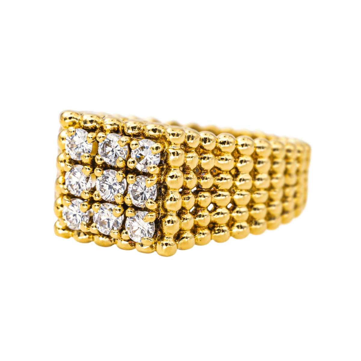 Bague Chevalière en or jaune et diamants - Castafiore