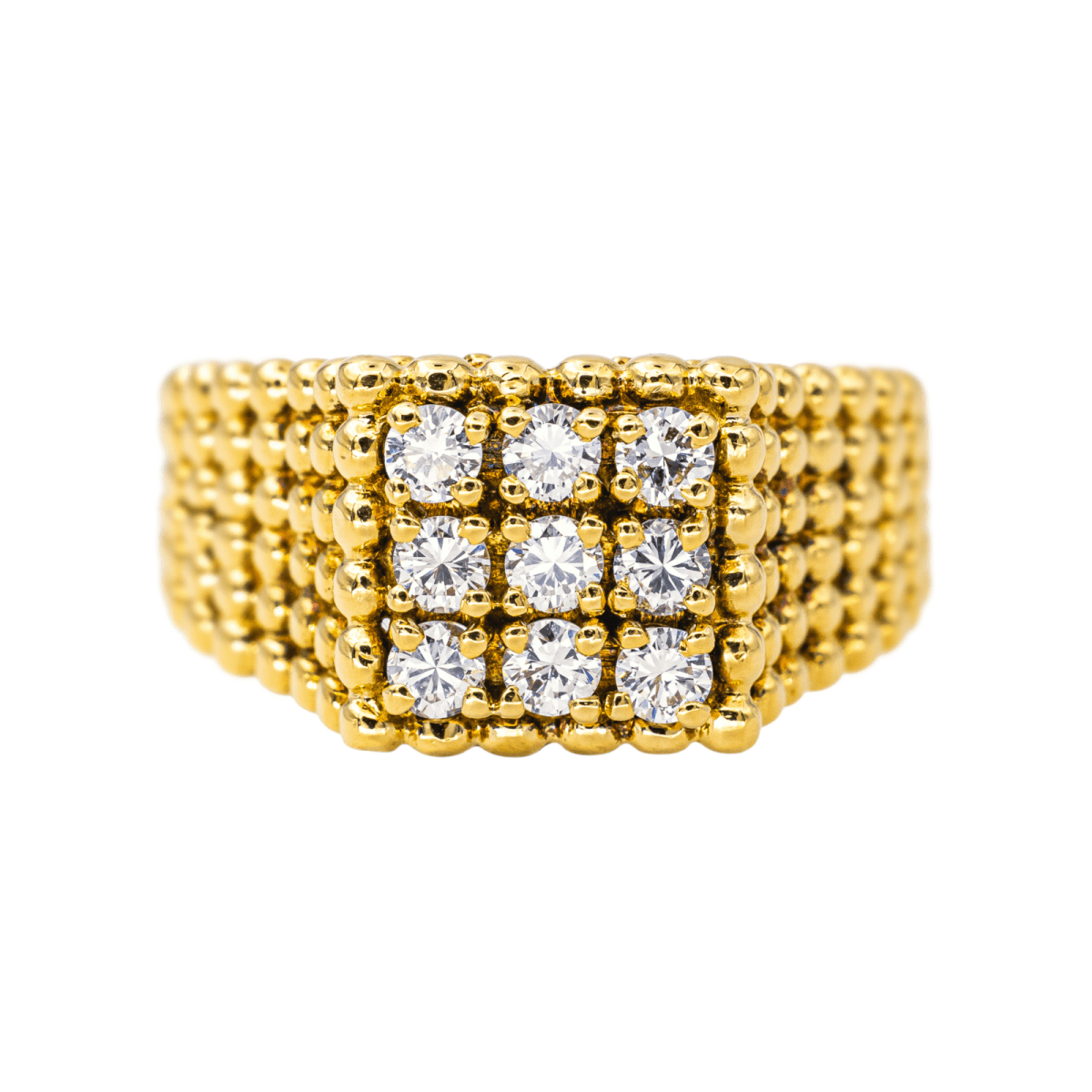 Bague Chevalière en or jaune et diamants - Castafiore