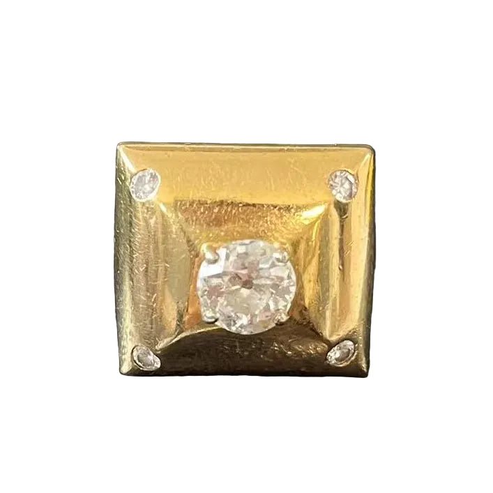 Bague Chevalière en or jaune et diamants - Castafiore
