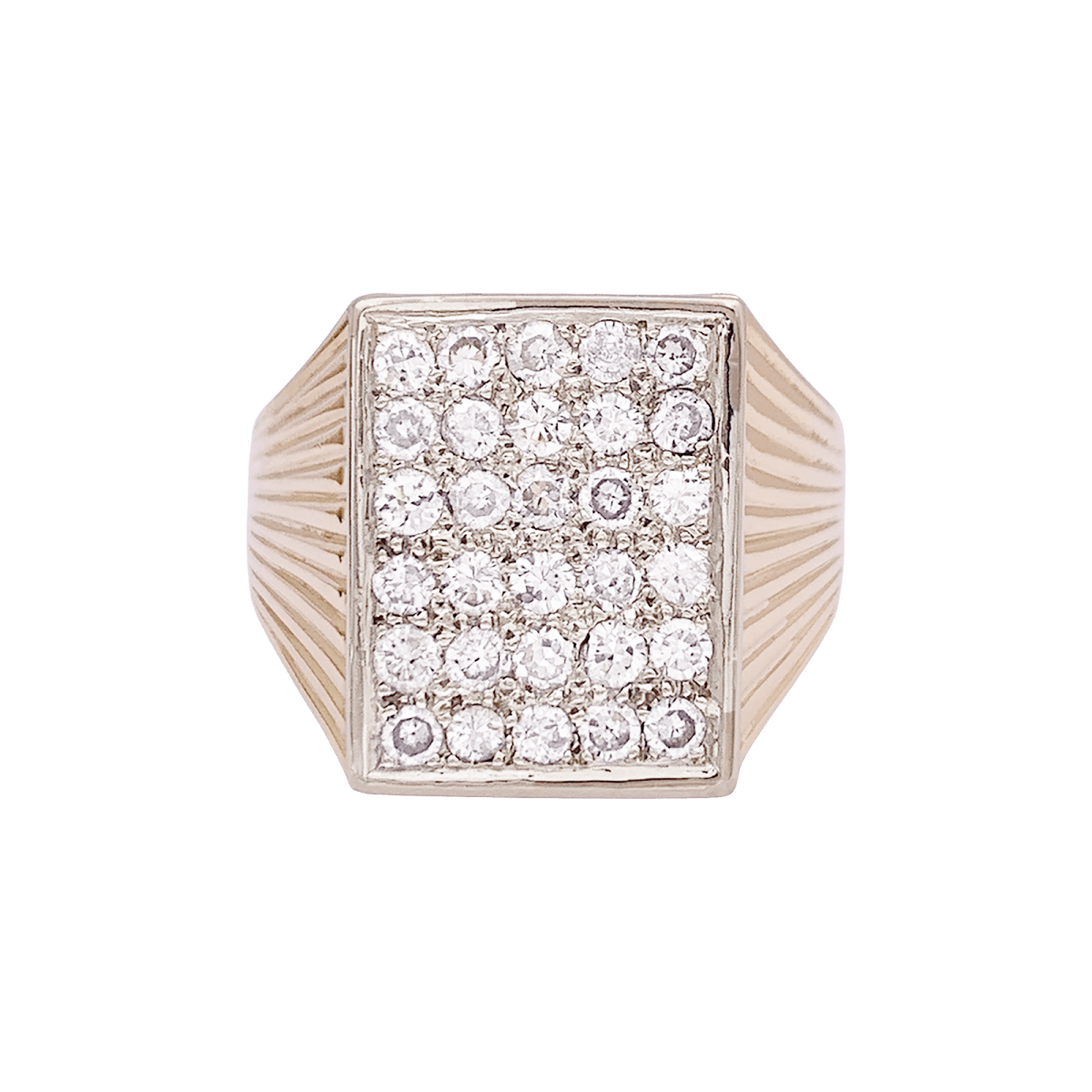 Bague Chevalière en or jaune et diamants - Castafiore