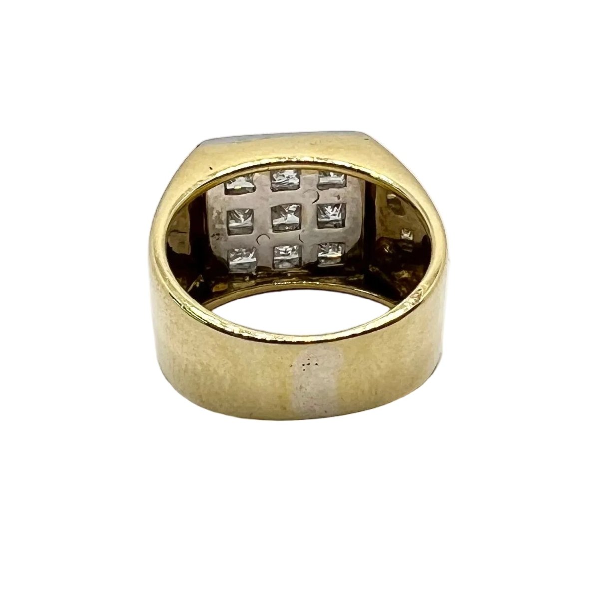Bague Chevalière en or jaune et diamants - Castafiore