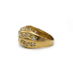 Bague CHEVALIÈRE en or jaune et diamants - Castafiore