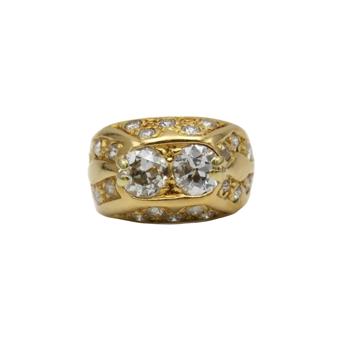 Bague CHEVALIÈRE en or jaune et diamants - Castafiore