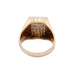 Bague Chevalière en or jaune et diamants - Castafiore