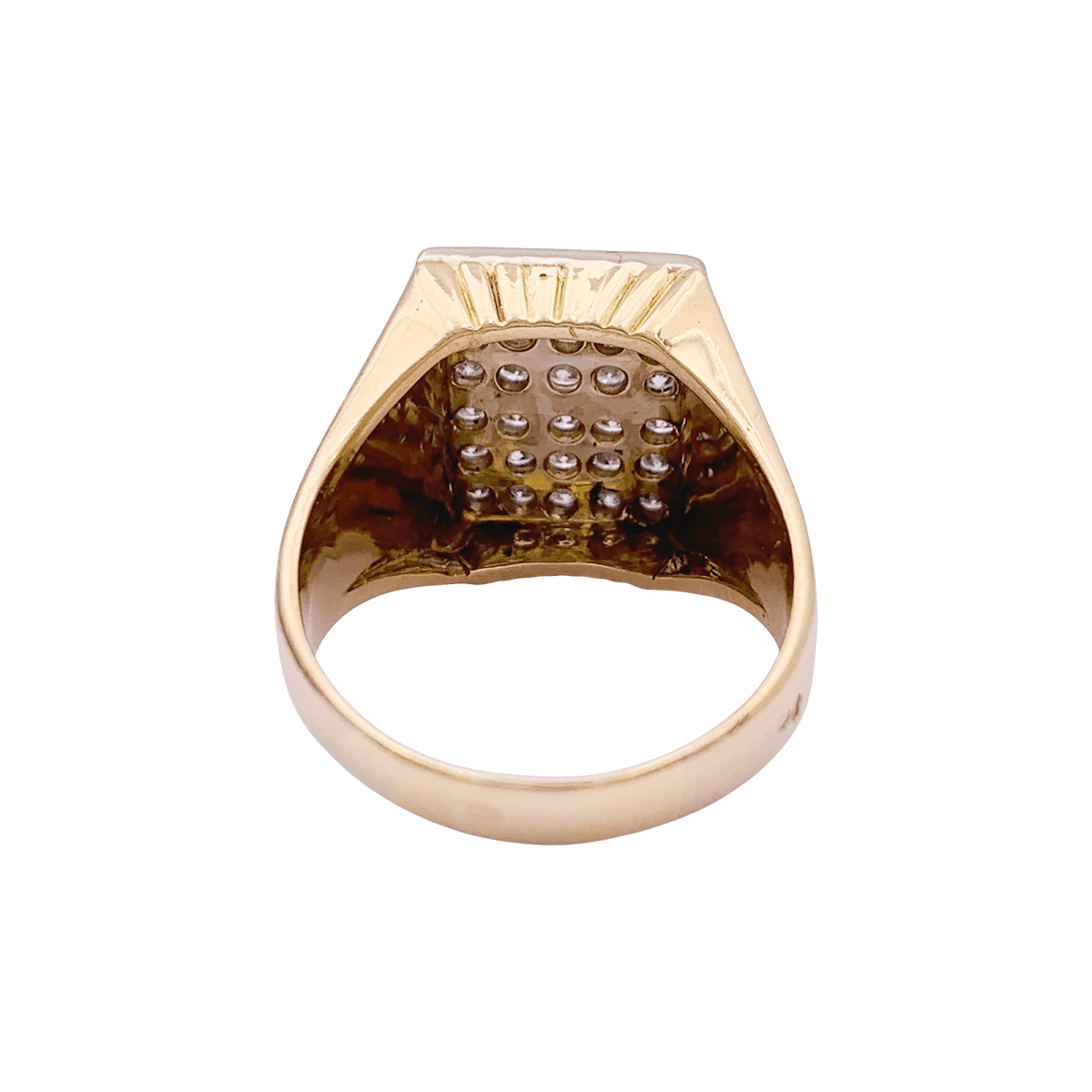 Bague Chevalière en or jaune et diamants - Castafiore