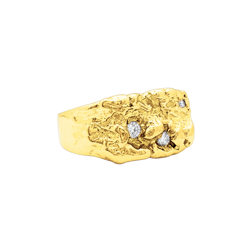 Bague Chevalière en or jaune et diamants - Castafiore