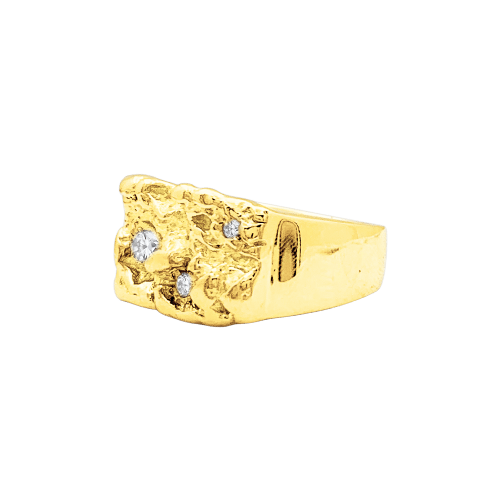 Bague Chevalière en or jaune et diamants - Castafiore