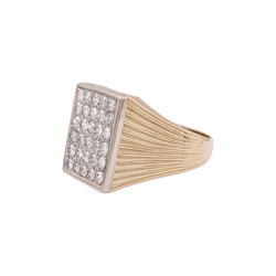 Bague Chevalière en or jaune et diamants - Castafiore