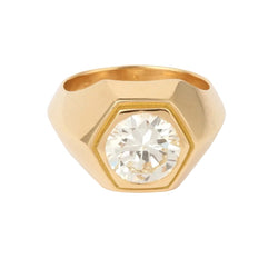 Bague Chevalière en or jaune et diamants - Castafiore