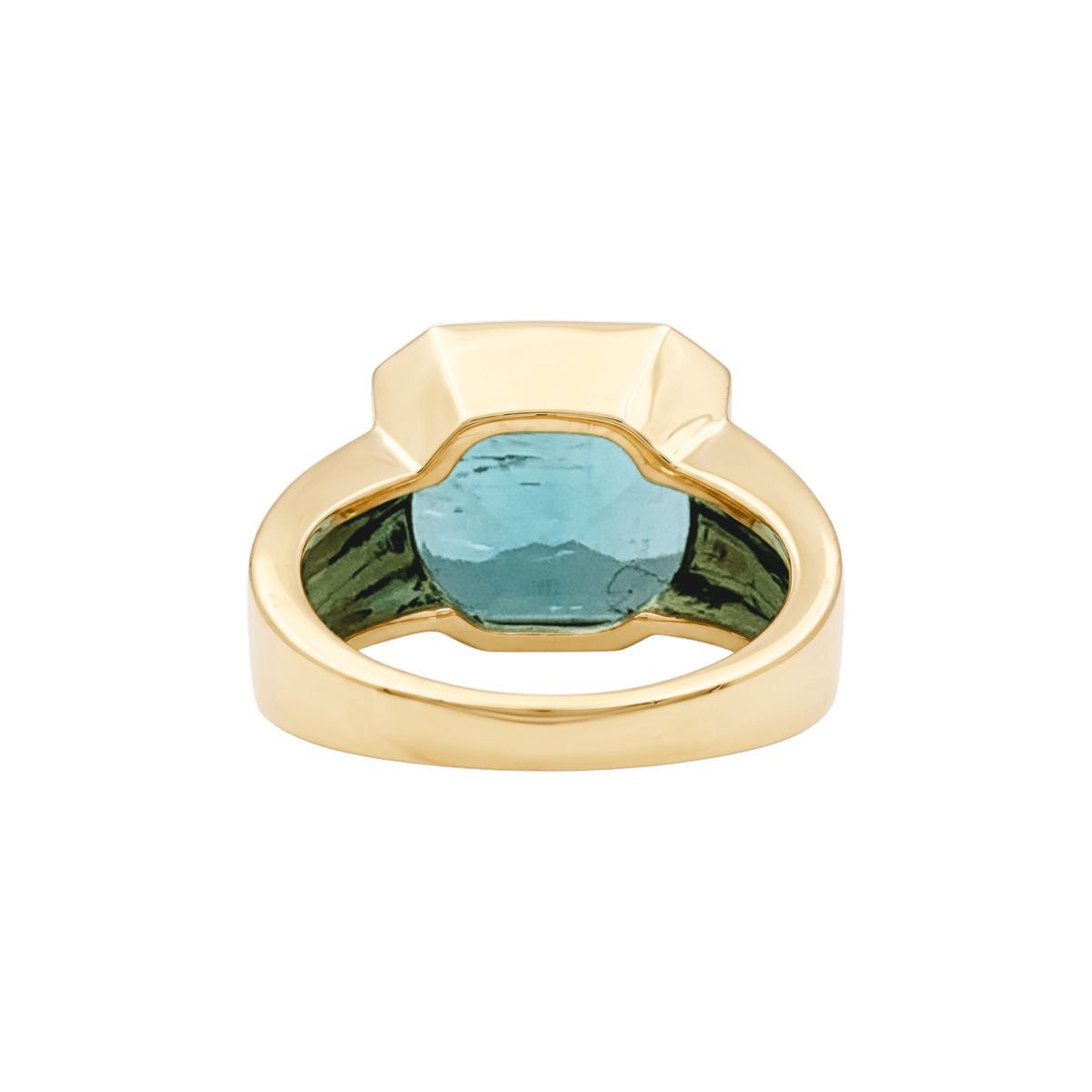 Bague chevalière en or jaune et émeraude - Castafiore