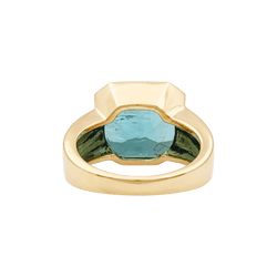Bague chevalière en or jaune et émeraude - Castafiore