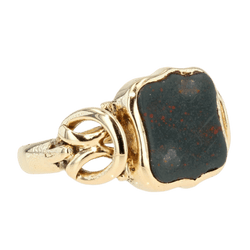 Bague Chevalière en or jaune et jaspe - Castafiore