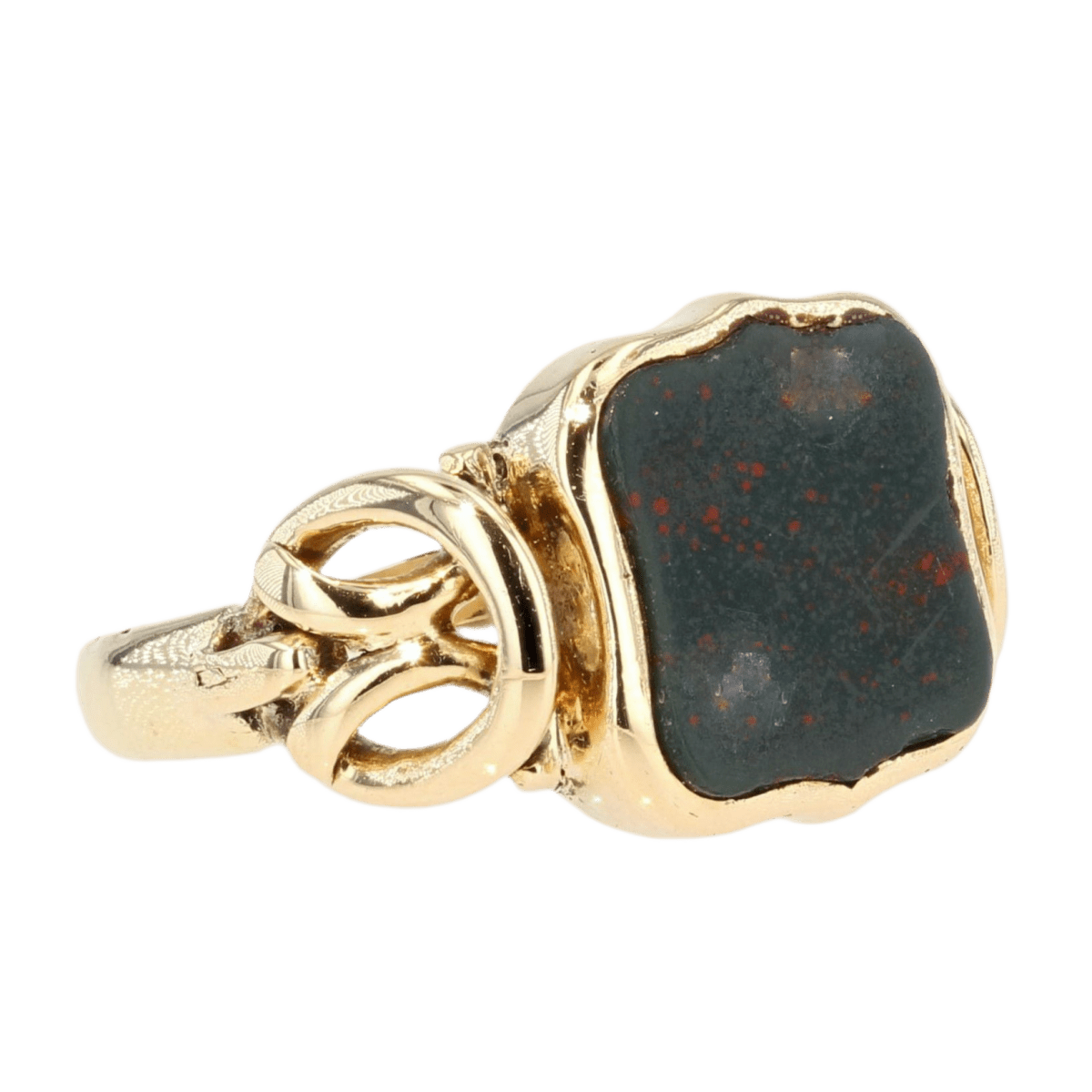 Bague Chevalière en or jaune et jaspe - Castafiore