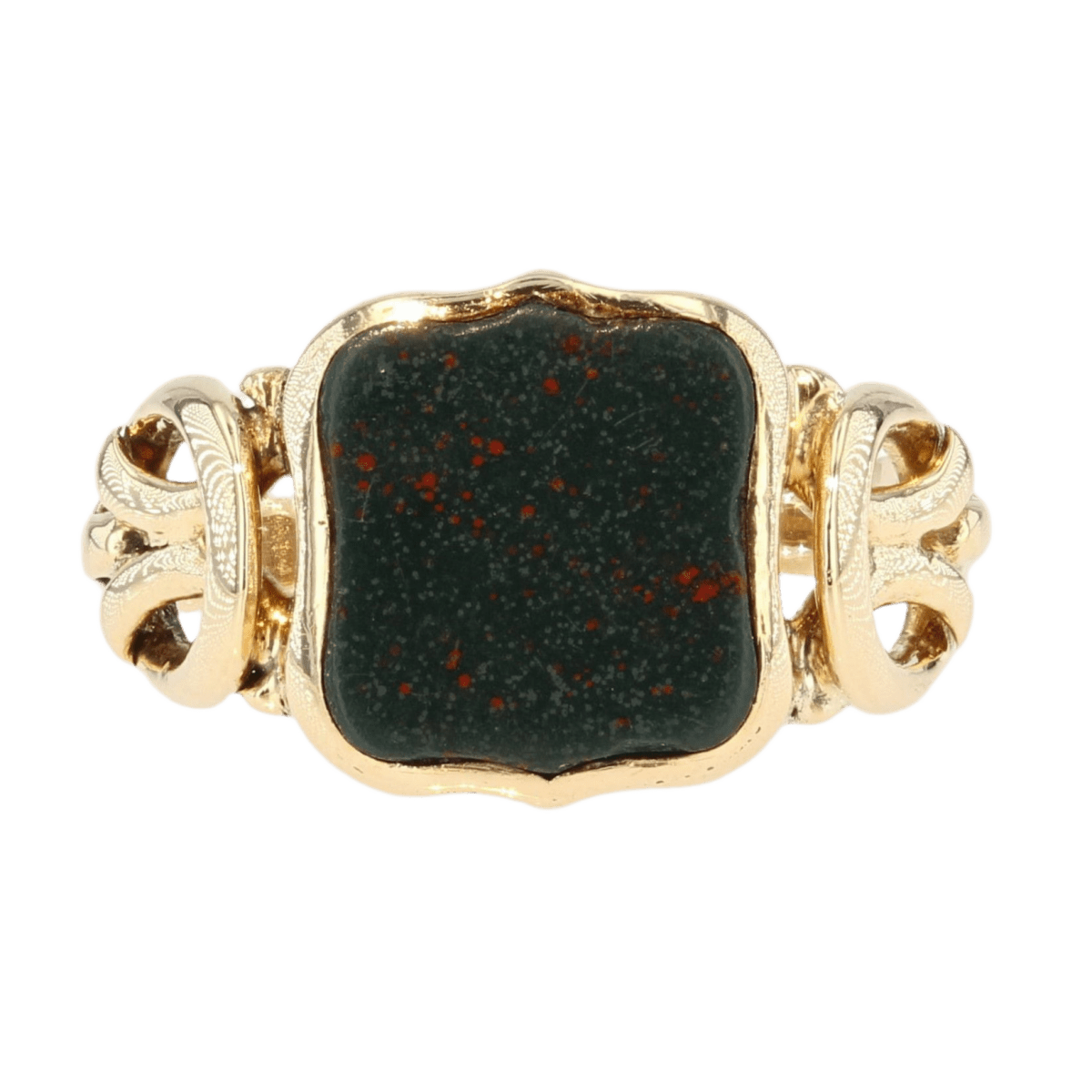 Bague Chevalière en or jaune et jaspe - Castafiore