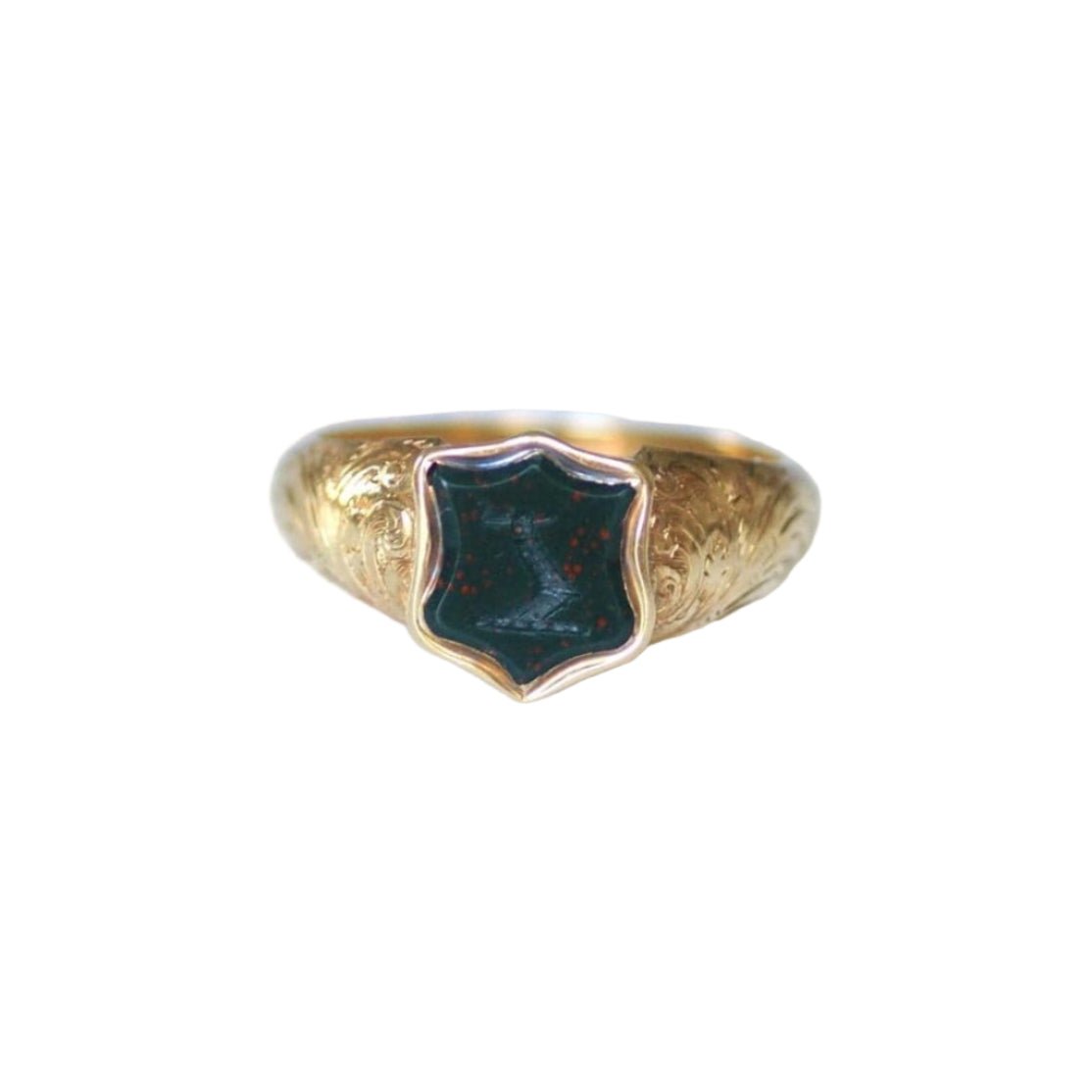 Bague Chevalière en or jaune et jaspe - Castafiore