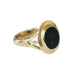 Bague Chevalière en or jaune et jaspe - Castafiore