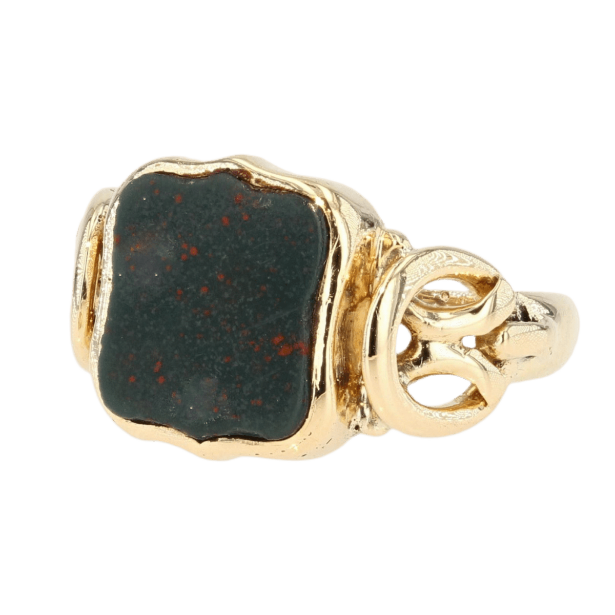 Bague Chevalière en or jaune et jaspe - Castafiore