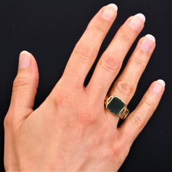 Bague Chevalière en or jaune et jaspe - Castafiore