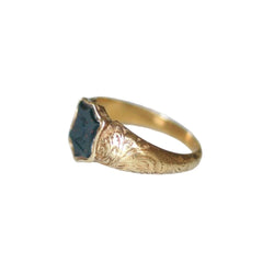 Bague Chevalière en or jaune et jaspe - Castafiore