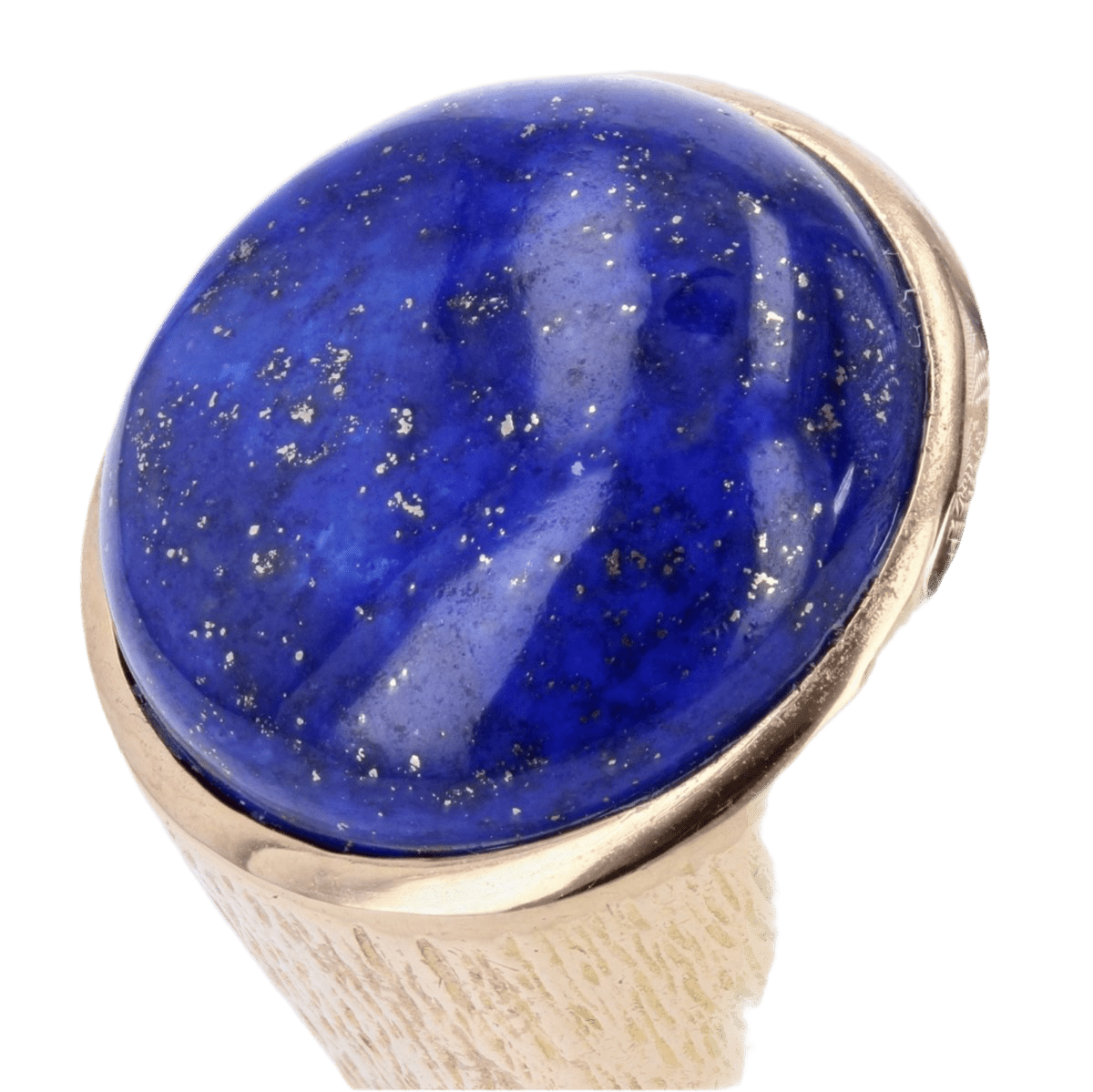 Bague Chevalière en or jaune et lapis - lazuli - Castafiore