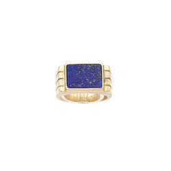 Bague Chevalière en or jaune et lapis - lazuli - Castafiore