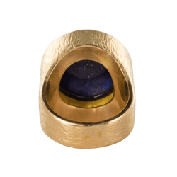 Bague Chevalière en or jaune et lapis - lazuli - Castafiore