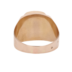 Bague Chevalière en or jaune et lapis - lazuli - Castafiore