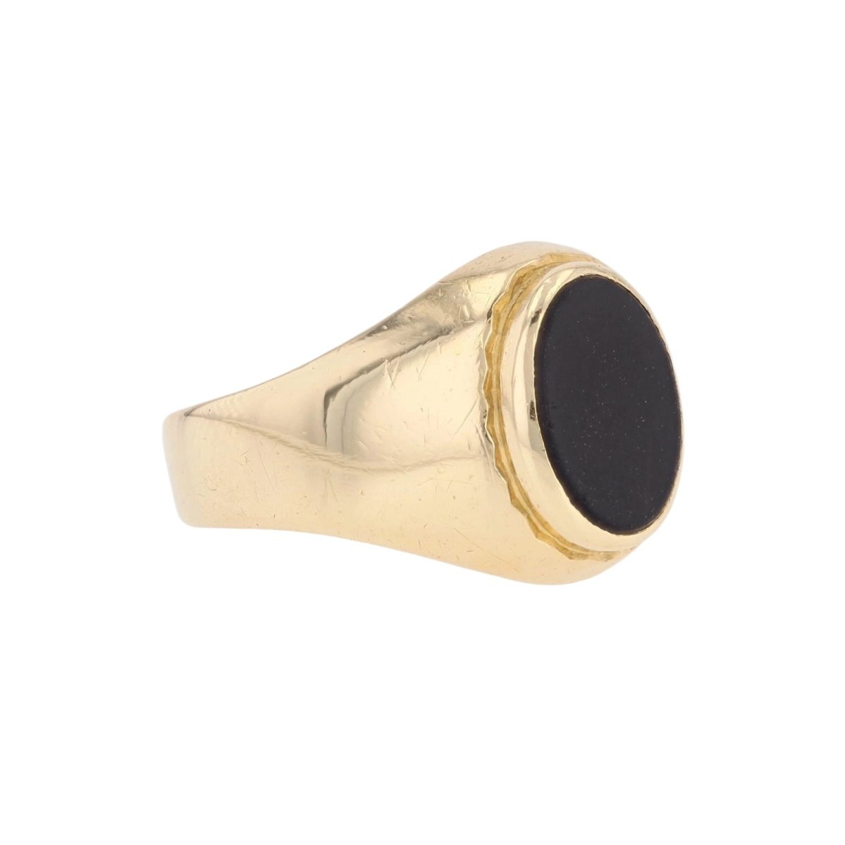 Bague chevalière en or jaune et onyx - Castafiore