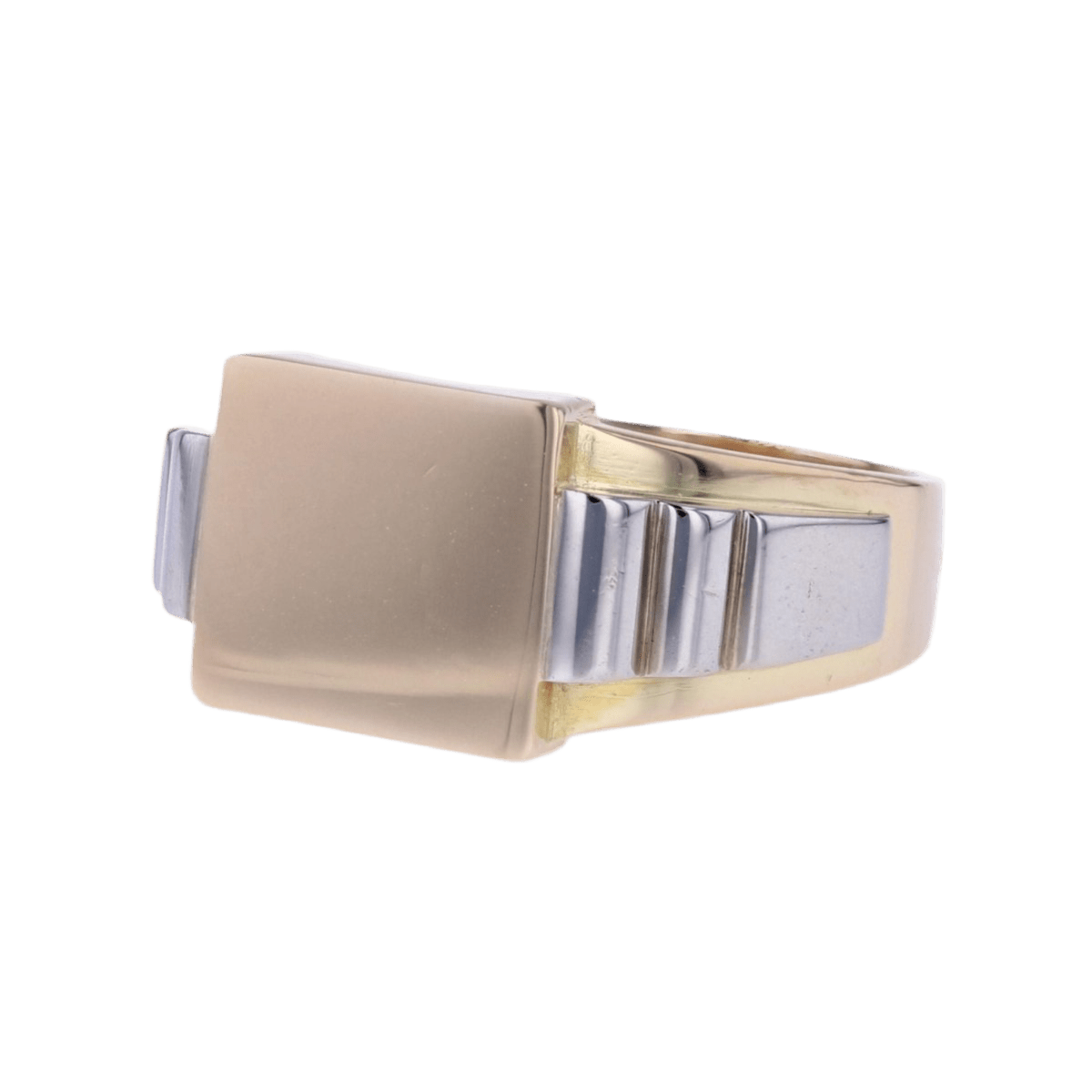 Bague Chevalière en or jaune et platine - Castafiore