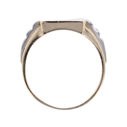 Bague Chevalière en or jaune et platine - Castafiore