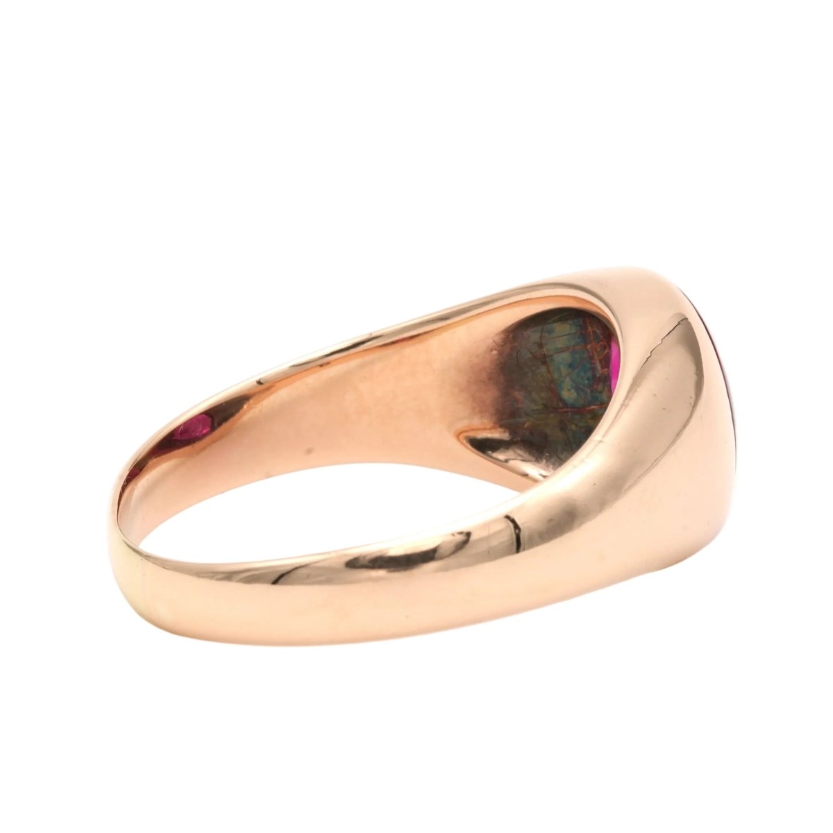 Bague Chevalière en or jaune et rubis - Castafiore