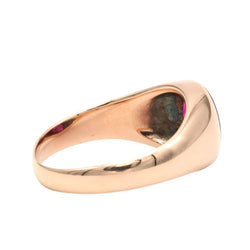 Bague Chevalière en or jaune et rubis - Castafiore