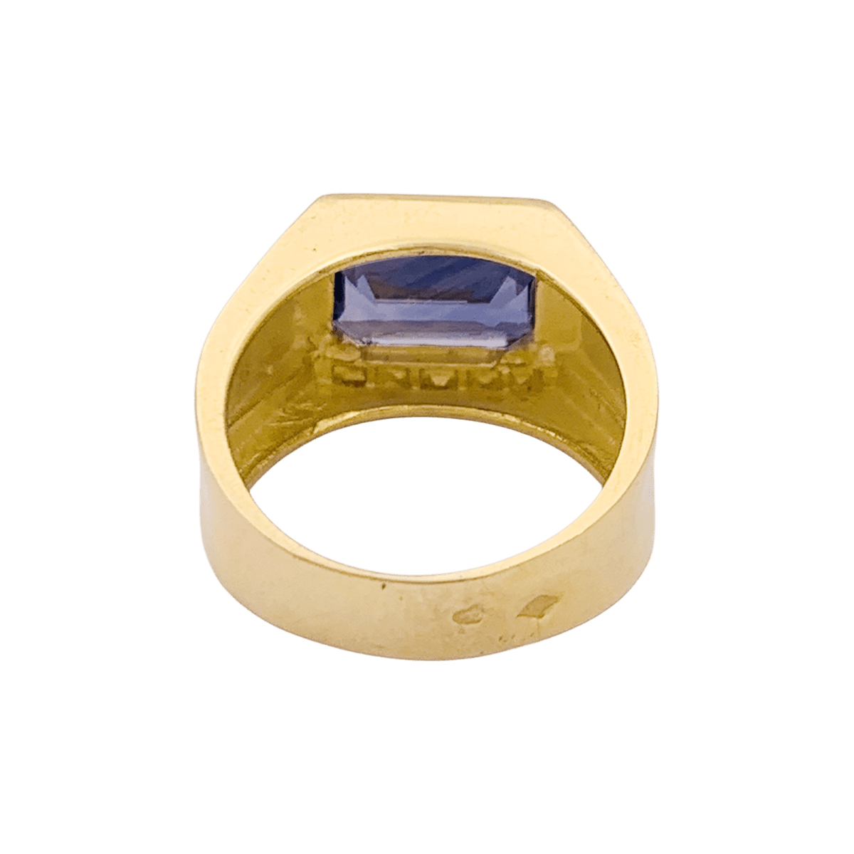 Bague Chevalière en or jaune et saphir - Castafiore