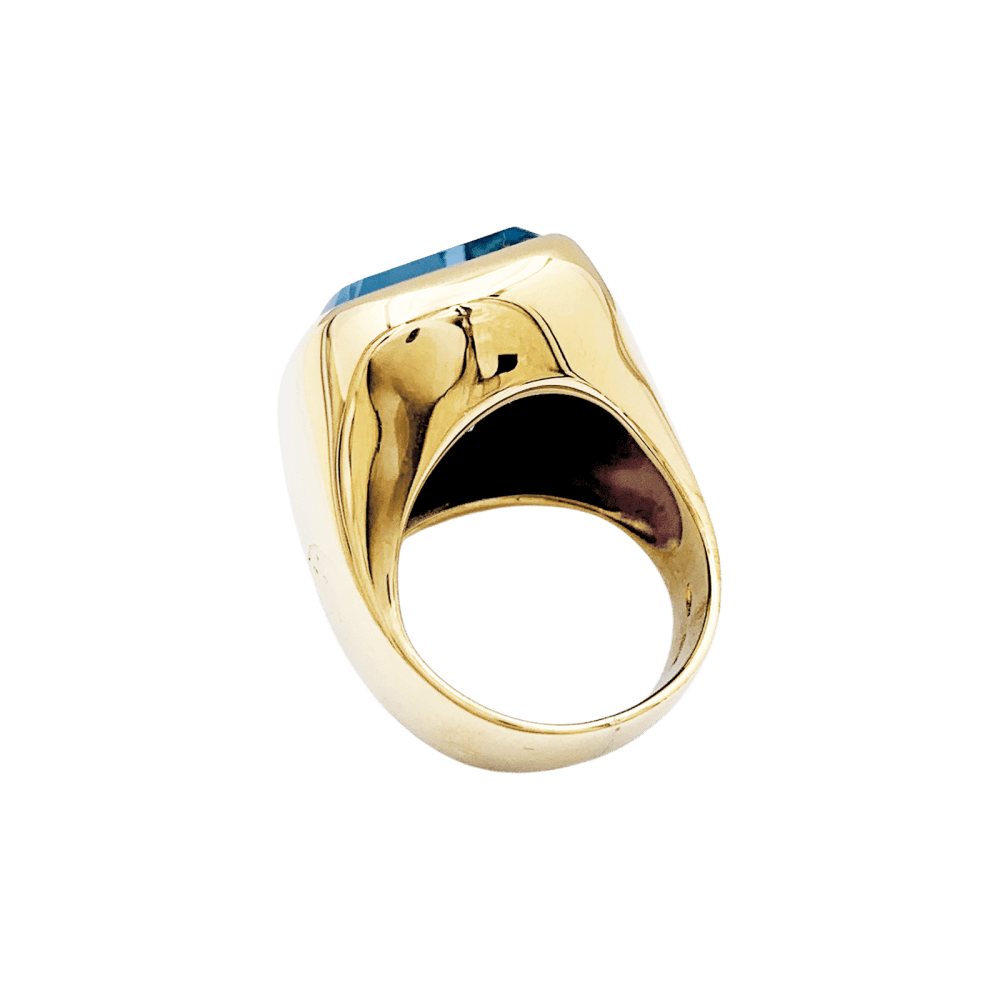 Bague Chevalière en or jaune et topaze - Castafiore