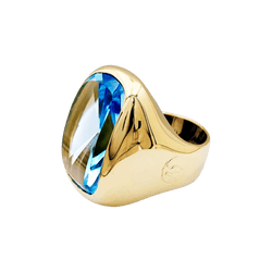 Bague Chevalière en or jaune et topaze - Castafiore