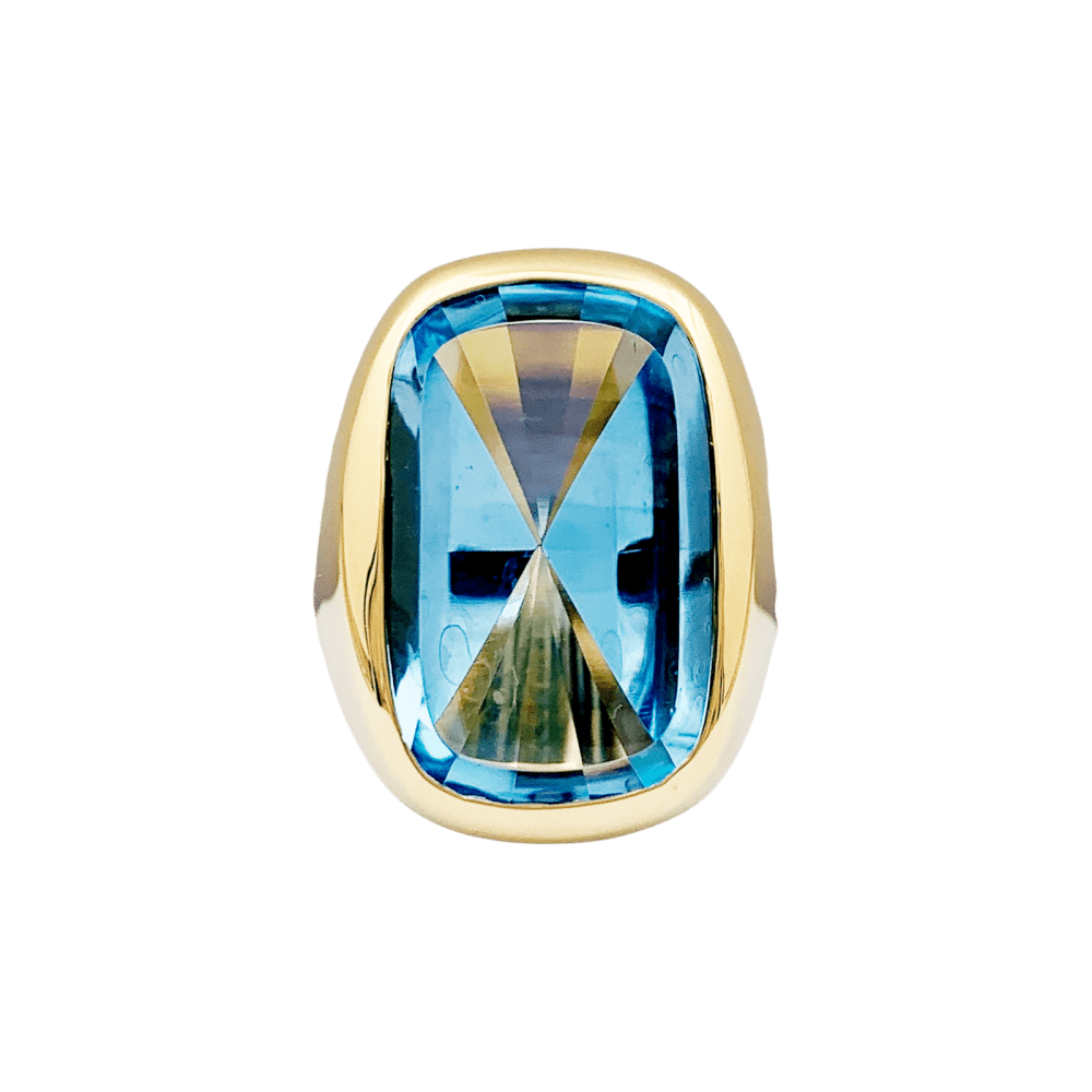 Bague Chevalière en or jaune et topaze - Castafiore