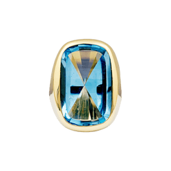 Bague Chevalière en or jaune et topaze - Castafiore
